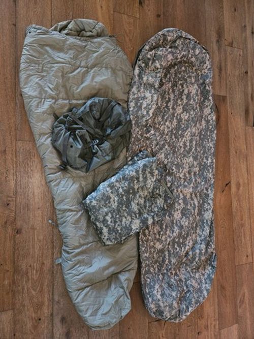 USGI ACU Bivy Cover + Intermediate Cold Weather Sleeping Bag +Stuff Sack +Woobie