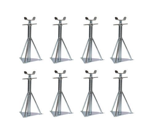 Static Caravan Medium Axle Stands X8 Mobile Home Siting Chassis 12" - 16.5" Set