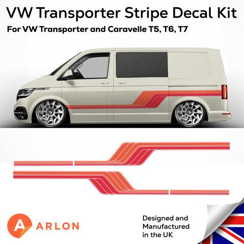 Volkswagen Transporter Retro Sunset Vinyl Stripes T5 T6 T7 Caravelle Graphics