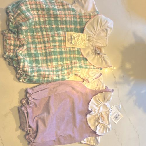 2pc Beaufort Bonnet BabyPlaid/Purple Romper Sets — image 2