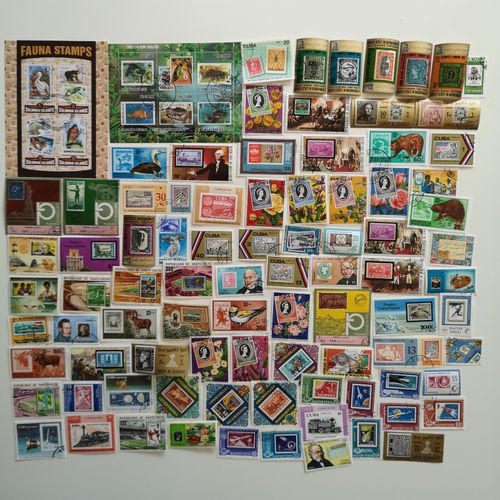 Postage Stamps on Postage Stamps Collection - 100 to 300 Different — image 1