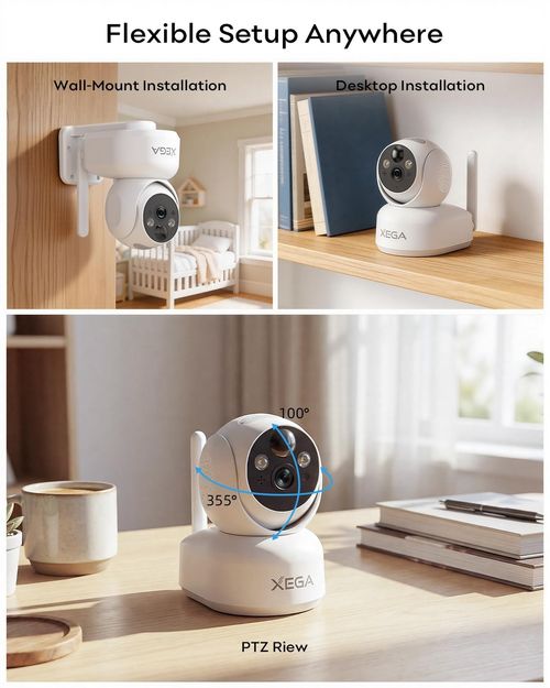 Xega 4G Security Camera Indoor Wireless with SIM Card,No WiFi Needed,2K White — image 4