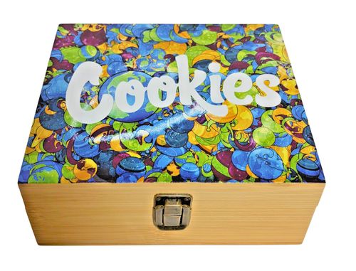 Cookies Wooden Rolling Box Lockable Storage Case Organizer Gift Set — image 1
