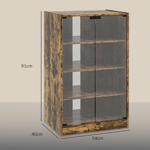 4 Tier Hi Fi Stand Record Player Stand with Adjustable Shelves Rustic Brown — image 3