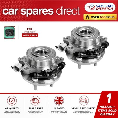 FOR NISSAN NAVARA D40 2005-ONWARDS FRONT WHEEL HUB & BEARING KIT W/ ABS X2