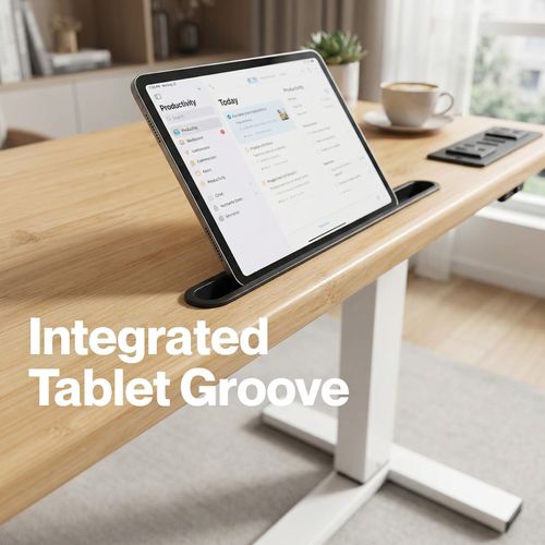 Standing Desk Height Adjustable Stand Over Bed Laptop Table Shelf Electric USB — image 4
