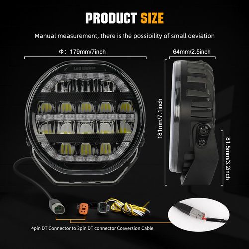 Colight D091Pro+ Strobe 7" LED Dynamic DRL Driving Spot Light Spotlight offroad — image 3
