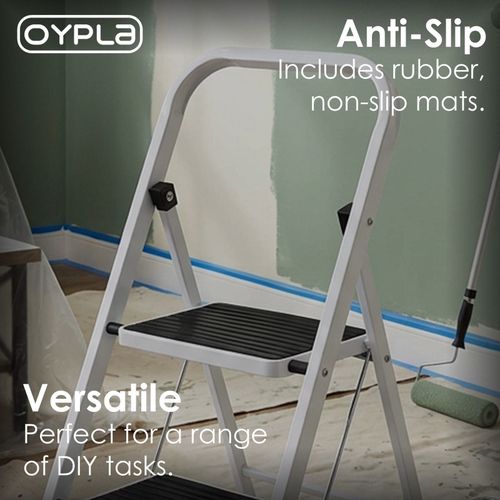 NEW! Foldable 4 Step Ladder Stepladder Non Slip Tread Safety Steel Step — image 4