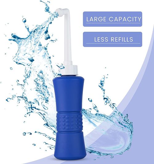 Portable Bidet 500Ml Blue Peri Bottle with Waterproof Pouch and Cap ? PP + TPR,  — image 3