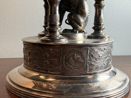 Antique Reed & Barton Figural Greyhound Tazza Centerpiece Silver Plate 10¼" — image 9