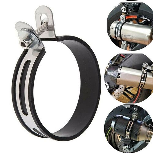 Universal Motorcycle Exhaust Muffler Silencer Hanger Clamp Mount Bracket — image 1