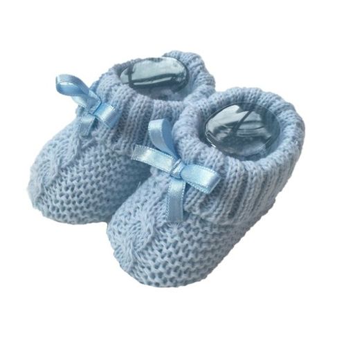 Newborn Baby Boy Girl Bow Knitted Booties Bootees Soft Shoe Gift Idea 0-3 Months