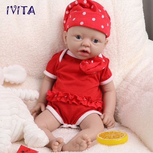 IVITA 15'' Adorable Full Soft Silicone Newborn Baby Lifelike Reborn Doll Infant — image 3
