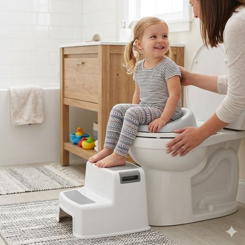 Double Step Stool Non Slip 2 Step Stool Potty Training Bathroom Kitchen 100Kg — image 5