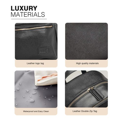 Baby Changing Bag Travel Changing Mat Diaper Bag Black Backpack Large Nappy Bag — image 7