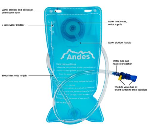 Andes 2 Litre Hydration Pack/Backpack Bag With Water Bladder For Running/Cycling — image 11