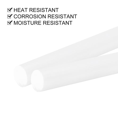 5Pcs White Plastic Rods 8 x 250mm ABS Round Stick Round Solid Bar DIY Model — image 3