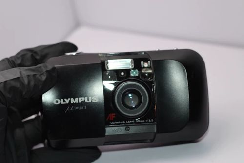 Olympus μ mju 35mm Point & Shoot Film Camera Black — image 2