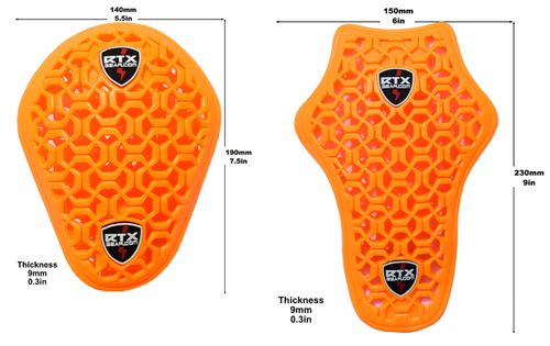 Flat Flexible Level 2 Biker Jacket Shoulder Elbow Armour Inserts Upgrade 4Pc Set — image 2