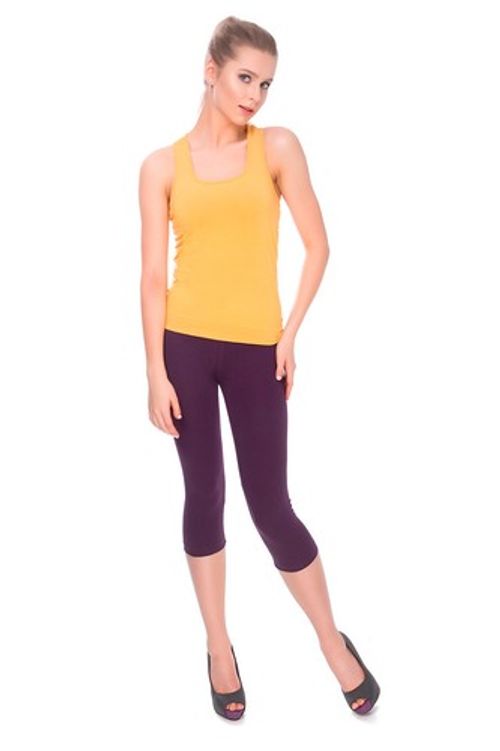 Womens Cropped 3/4 Length Leggings Soft Cotton Active Wear Capri Pants Size 8-30