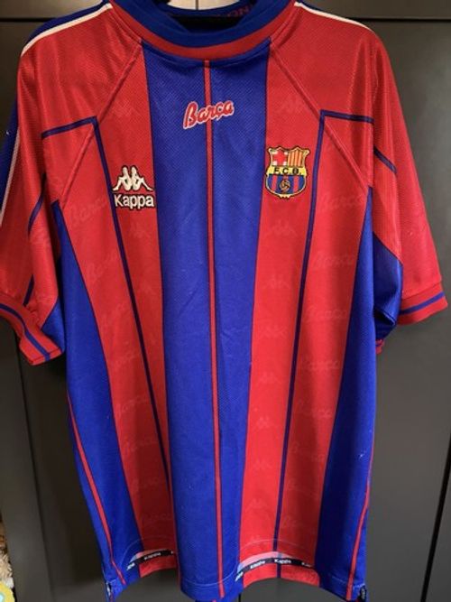 FC Barcelona 1997/98 Home football Shirt vintage Kappa - Size XL