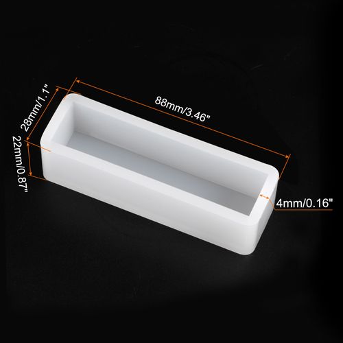 Rectangle Silicone Resin Mold Epoxy Resin Mold 3.5"x1.1" Cube Casting Mold — image 2
