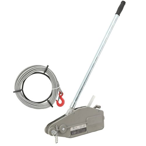 Wire Rope Puller Hand Winch Rope Hoist w/ 20M Rope for Lifting and Pulling 800KG — image 11