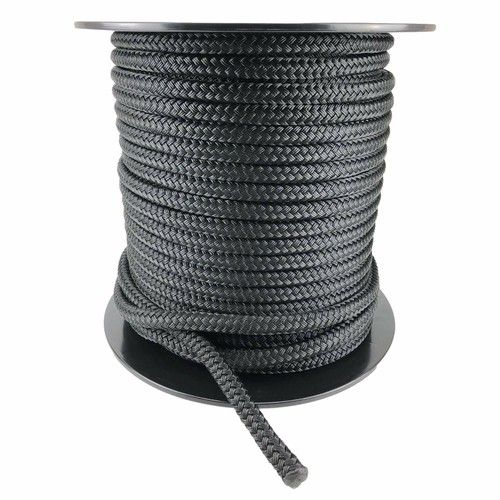 18mm Black Quality Double Braid on Braid Polyester Mooring Marine Rope