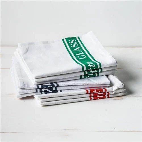 100% Cotton Bar Glass Cloths 10 pc Pack Tea Towels | Kitchen Catering Restaurant — image 4