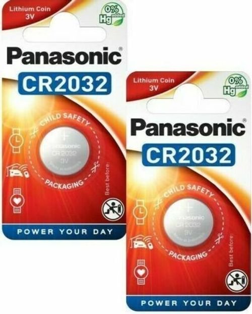 2x PANASONIC CR2032 MOTHERBOARD BIOS CMOS REPLACEMENT LITHIUM BATTERIES.