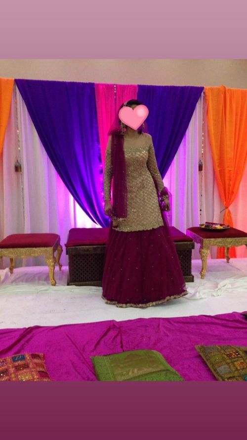Mongas Indian Beige And Pink Lahenga — image 3