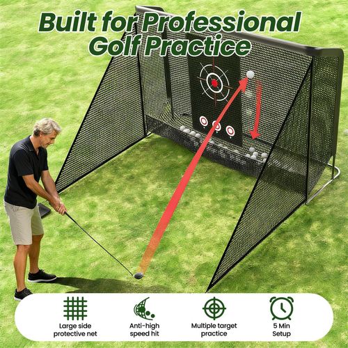10x7ft Golf Practice Net w/ Target Cloth Driving Golf Hitting Training Net- — image 5