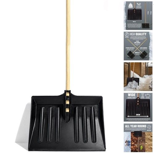 1.3M SNOW SHOVEL PUSHER SCOOPER MUCKING OUT GARDEN FARM DRIVEWAY SPADE WINTER