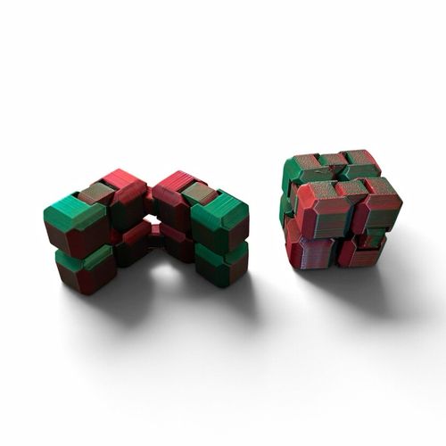 2x2 Fidget Cubes, Plastic, Green & Red, — image 1