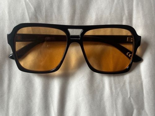 Claire's Black Oversized Square Brown Tinted Sunglasses — image 1