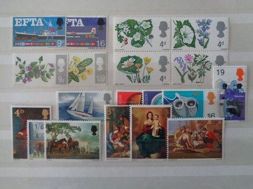 GREAT BRITAIN 1967 COMMEMORATIVE STAMPS YEAR SET MNH MINT 6 x SETS 19 x STAMPS