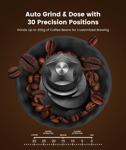Semi-Automatic Bean-to-Cup Coffee Machine with Built-in Coffee Grinder & Steam — image 4
