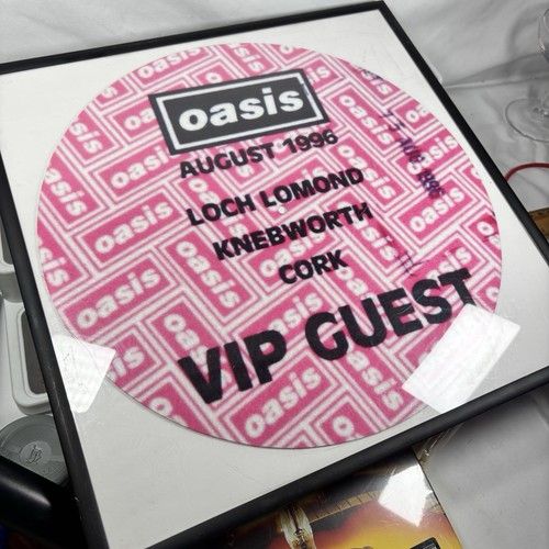 Oasis Knebworth Park Loch Lomond Cork 1996 VIP Guest 12"  Slip Mat UNFRAME