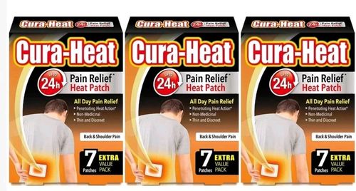 21 X Cura Heat Patches Back And Shoulder Pain 3x 7 Patches - All Day Pain Relief — image 1