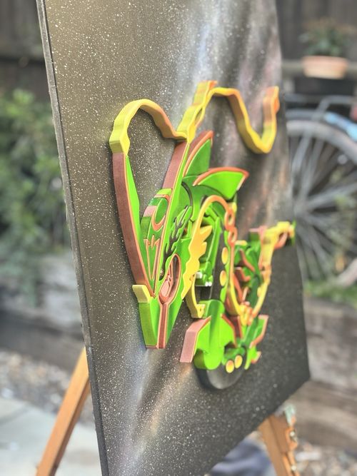 3D Pokémon Rayquaza Dragon Contemporary Art Painting, Unframed Single Piece — image 4