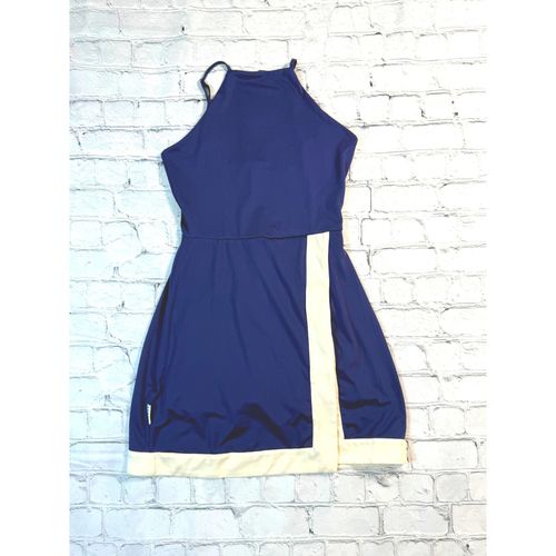 STAUD Court Dress XS Navy Blue Cream Trim Active Tennis Mini Skort Romper — image 2