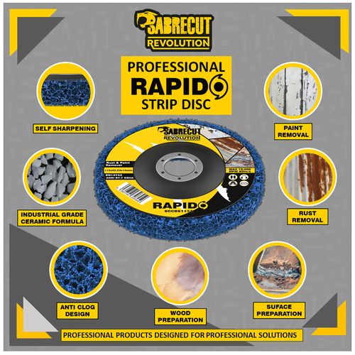 5 x SabreCut 115mm 4.5" Poly Strip Wheel Discs Paint Rust Removal for Grinders — image 2