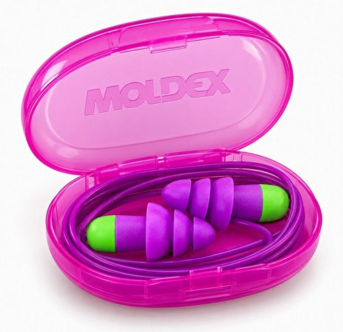 Pack of 10 Moldex Rockets 6401 Corded Ear Plugs with Carry Case SNR 30 dB
