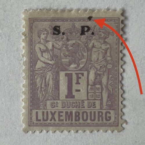 ERROR 1882 MINT MH OG S.P. OVERPRINT LUXEMBOURG STAMP #O62 EXTRA DOT MARK