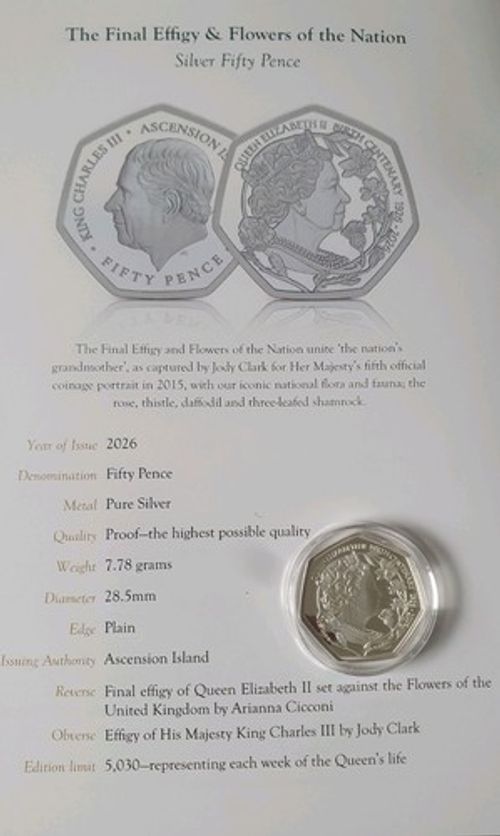 2x Silver Proof 50p Coins W/QE II Birth Centenary Book Coin Holder & C O A Book