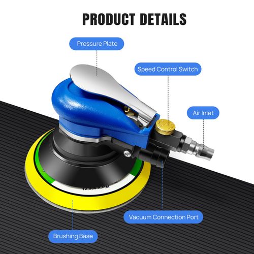 6" Air Random Orbital Sander 150mm Dual Action Pneumatic Air Powered Palm Sander — image 3
