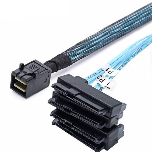 Mini-SAS HD to 4 SAS Forward Breakout Cable RAID HBA SFF-8643 to SFF-8482 HDD