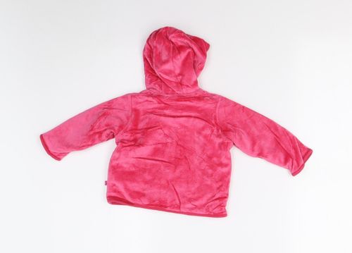 Marks & Spencer Girls Jacket Size 3-6 Months Pink Long Sleeve Hooded — image 3