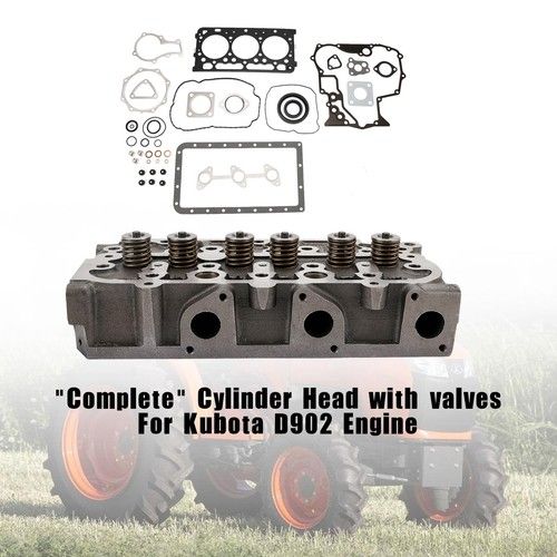 Complete Cylinder Head & Full Gasket Kit Compatible With Kubota D902 Engine