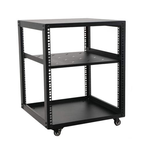 12U 19" Rackmount Server Frame Network Cabinet Open Frame Server Rack Black — image 3